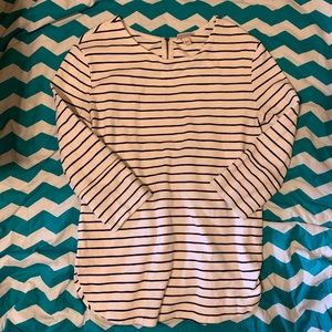 Merona Striped Sweater with Zipper Detail